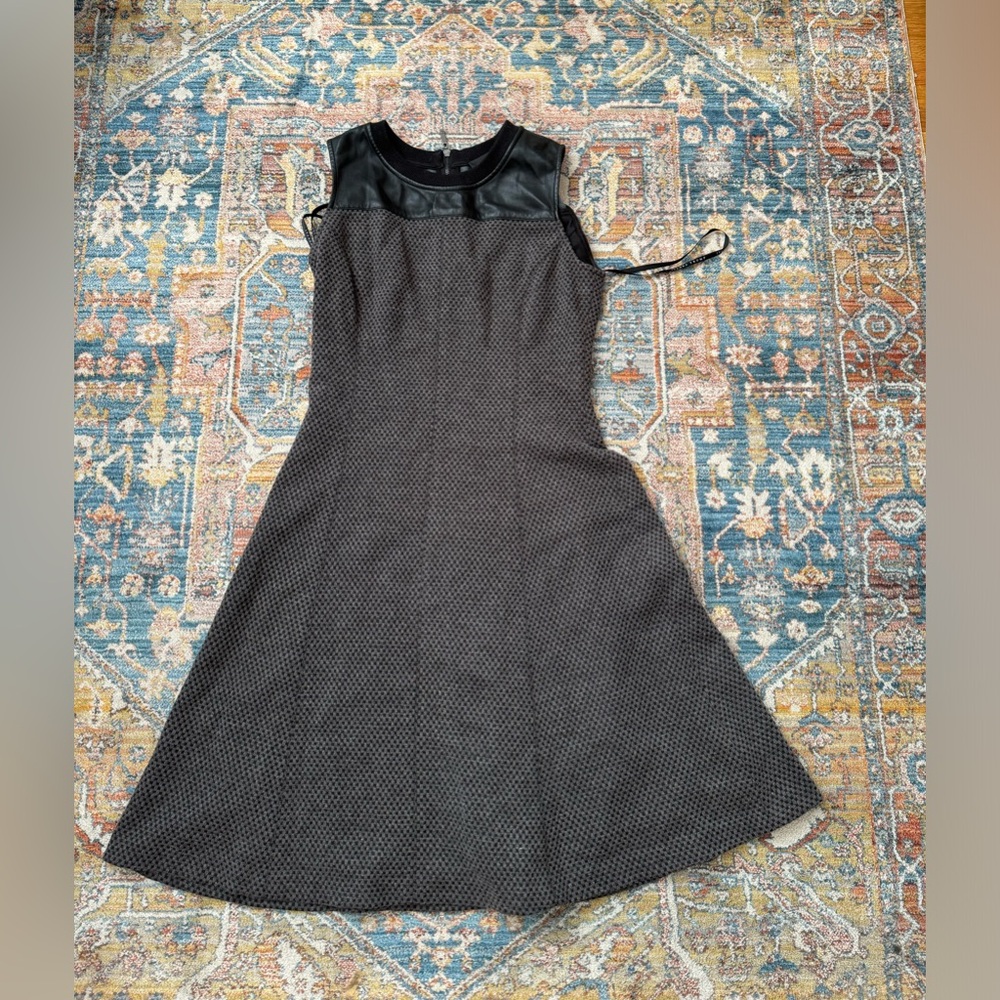 Work/Party Dress with Leather Accent